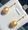 13.
18K金南洋金珠耳环，10-11mm ，椭圆，微瑕，光泽超亮 商品缩略图3