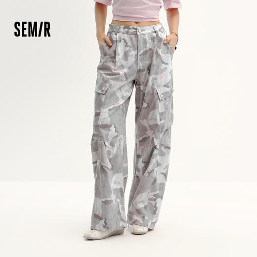 森柔|商场同款森马牛仔裤女夏凉感弯刀工装裤2026新款街头拖地裤 商品图1