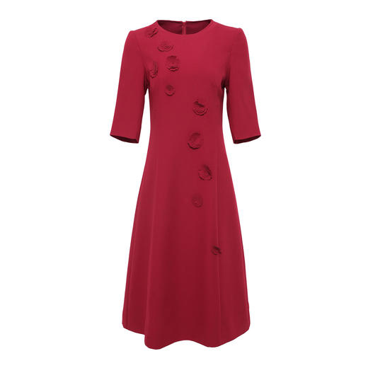 「高货deo」全新升级【铂金会员477/天猫639/差价162】(13730)洛诗琳轻奢立体花朵钉珠连衣裙2026新款气质显瘦A字裙 商品图4