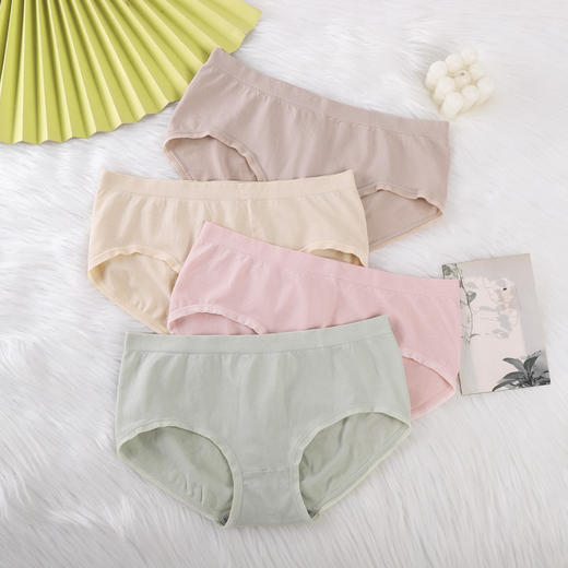 【抑菌内档！弹力持久】盒装银盒裸氨无尺码无痕无缝透气中腰女士三角裤内裤女。xb 商品图3