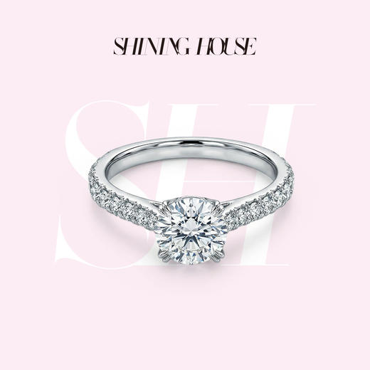 ShiningHouse[培育] 18k金钻石戒指 圆钻形1克拉钻人工真钻人造钻石K金戒指豪华钻石戒指悦己送礼臻选【此商品不支持7天无理由退货退款】预计3日发货 商品图0