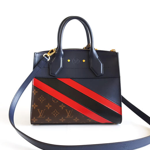 【95新】LV路易威登M55434老花拼蓝色city steamer手提单肩包女士060426NJS03 商品图3