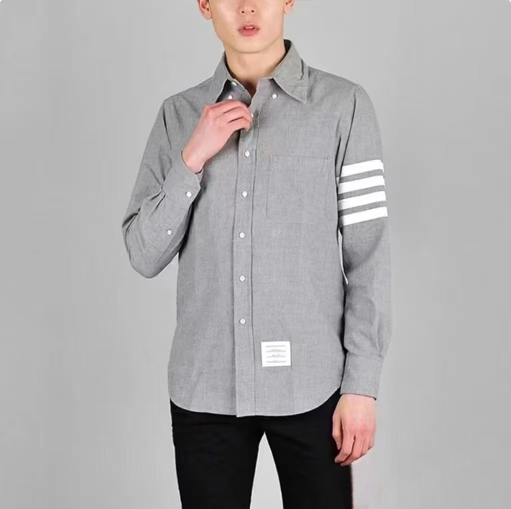 【xm1】情侣经典四道杠牛津纺长袖衬衫！！