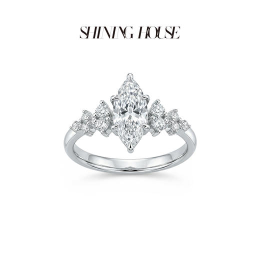 ShiningHouse[培育] 18k金钻石戒指 马眼形1克拉钻人工真钻人造钻石K金戒指时尚钻石戒指悦己送礼臻选【此商品不支持7天无理由退货退款】预计3日发货 商品图2