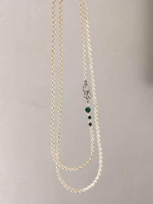 2.极光无核淡水米链  珠光超亮 [哇][哇]
3.5-4mm 约83cm 925银扣子 可多种戴法 商品图2