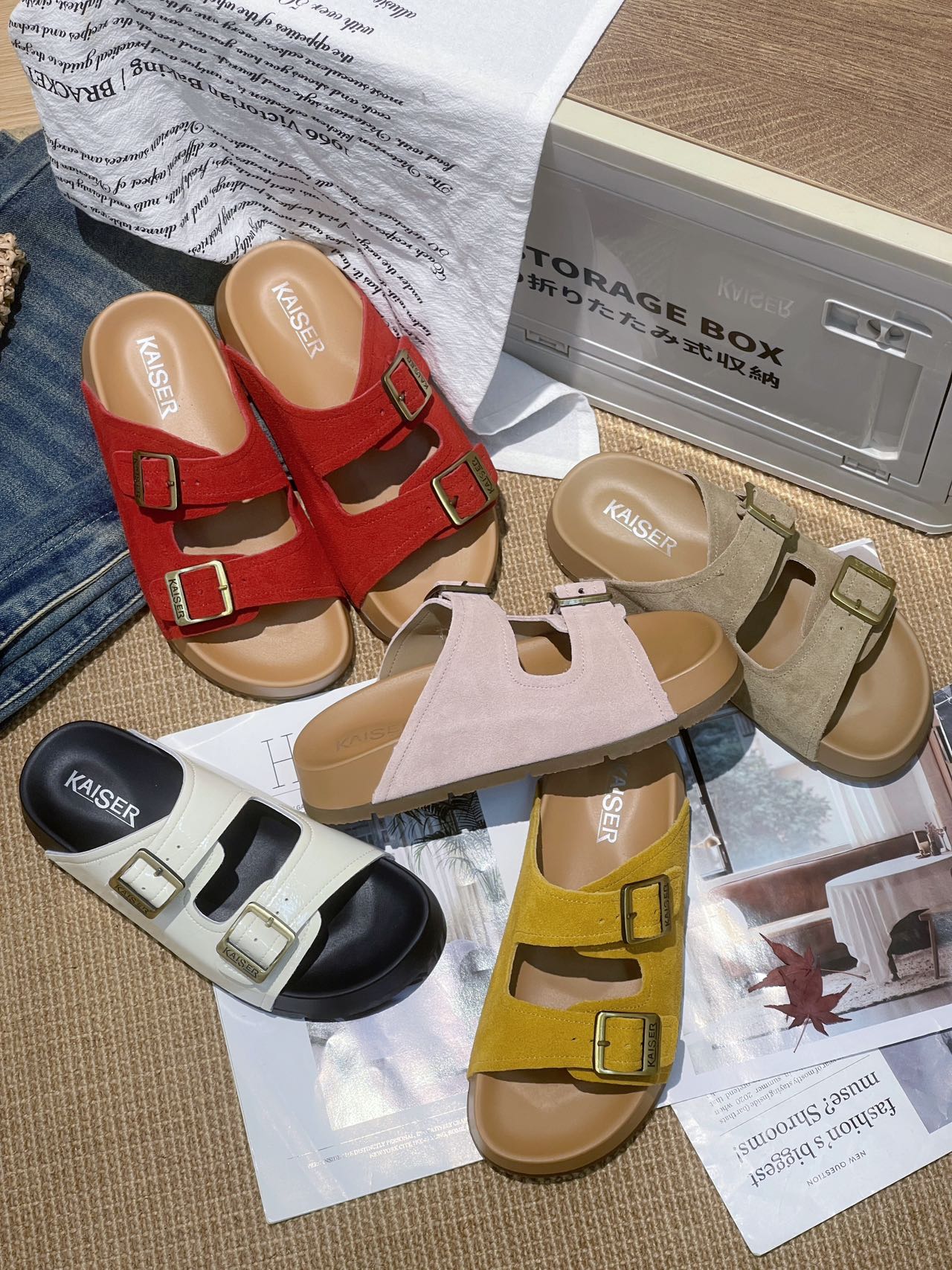 凯撒 真皮勃肯拖鞋KS1831