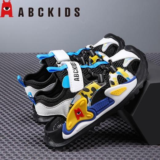 Abckids男童凉鞋夏季儿童沙滩鞋中大童包头镂空网面女童运动凉鞋26-37★ 商品图4