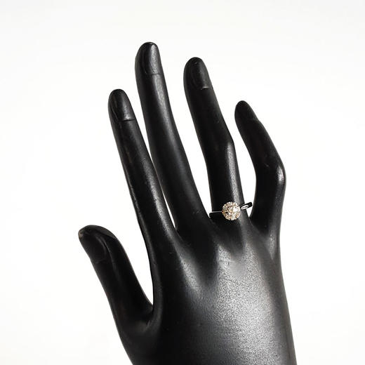 【天然正品】AU750白金时尚简约花朵造型0.25克拉钻石戒指14.5号（戒圈可改）110326TJ17 商品图7