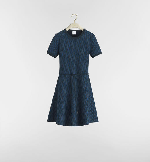 【预售】DR-SK 蓝色老花收腰连衣裙 商品图0