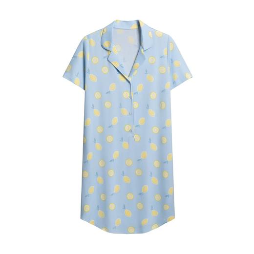 绎生活 女士印花翻领睡裙 | 面料亲肤柔软、软糯舒适、版型宽松、宅家更舒适 商品图7