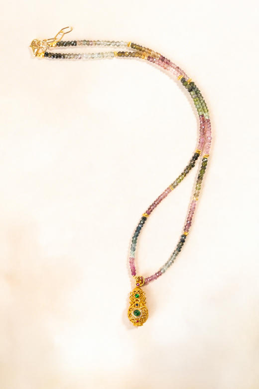 碧玺宝瓶18K金项链 商品图0