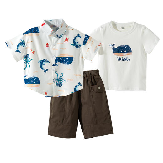 贝贝怡男童夏季衬衫三件套 商品图4