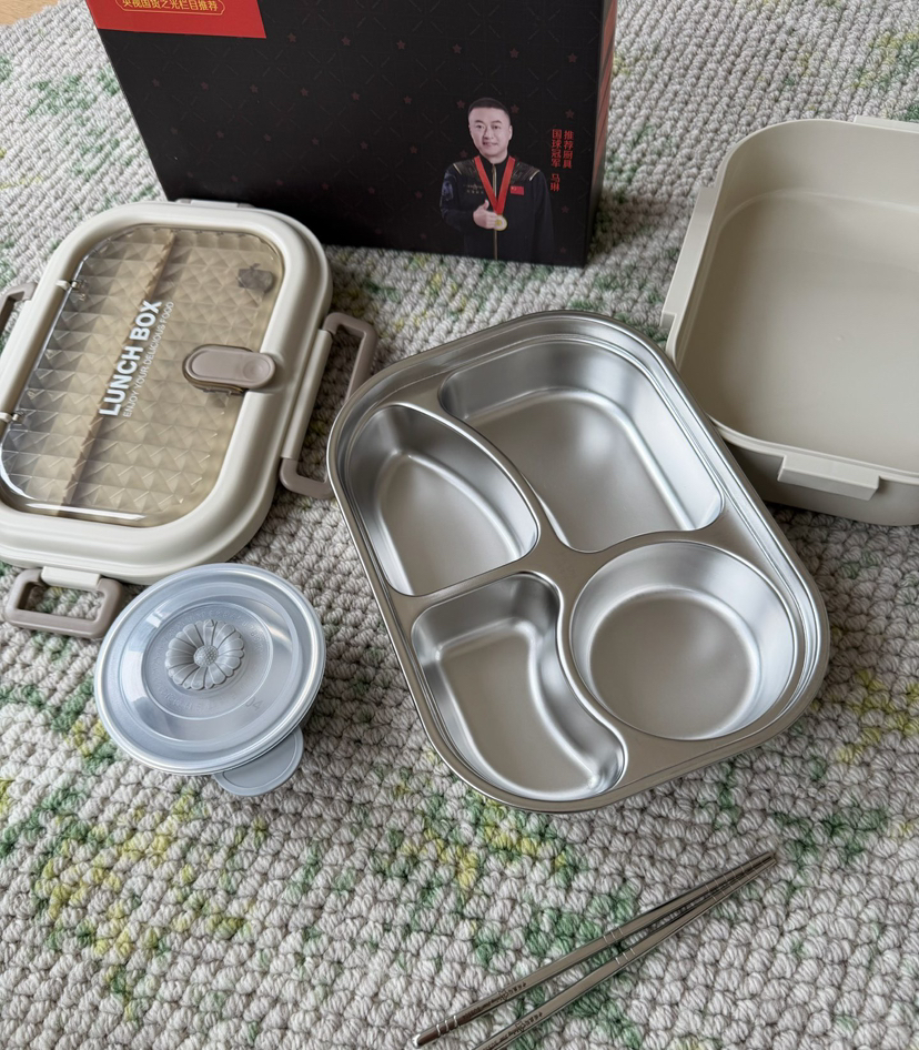 正品中国星闪304不锈钢分格饭盒 三四钢实业