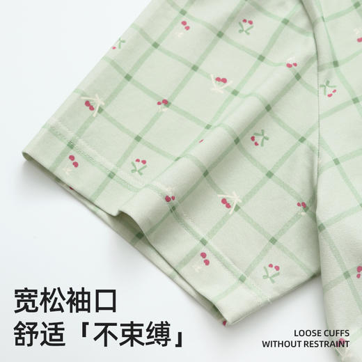 芬腾新款夏季纯棉女睡裙短袖圆领套头蕾丝花边甜美可爱休闲家居服★ 商品图3
