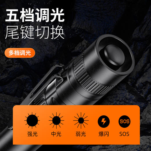 神火L28手电筒强光户外小型迷你便携小巧家笔灯照明装备 商品图1