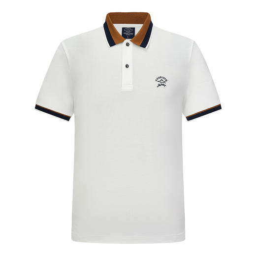 德鲨夏新款蓝色短袖POLO衫男青年时尚撞色休闲上衣翻领t恤 商品图1