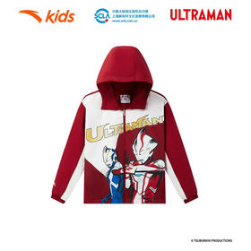MJ｜安踏儿童男小童运动上衣2026秋新款舒适儿童奥特曼运动连帽薄外套352539616-1