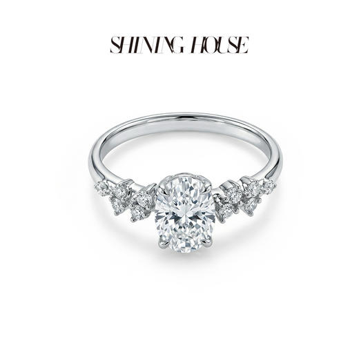ShiningHouse[培育] 18k金钻石戒指 椭圆形1克拉钻人工真钻人造钻石K金戒指时尚钻石戒指悦己送礼臻选【此商品不支持7天无理由退货退款】预计3日发货 商品图1