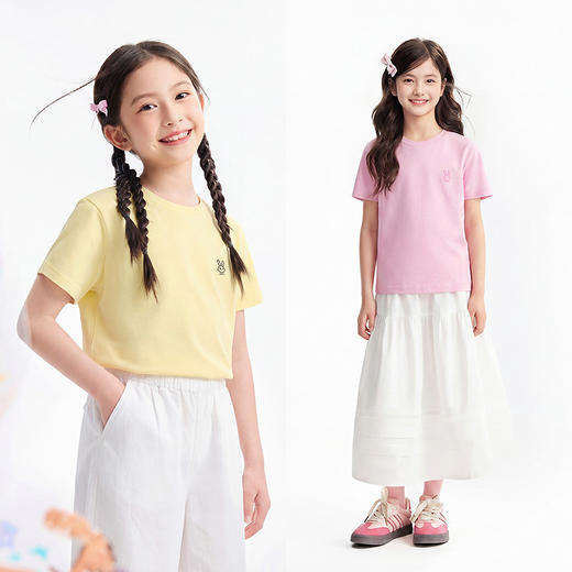 男女童圆领短袖针织衫夏季新款安奈儿童装EM621826 商品图2