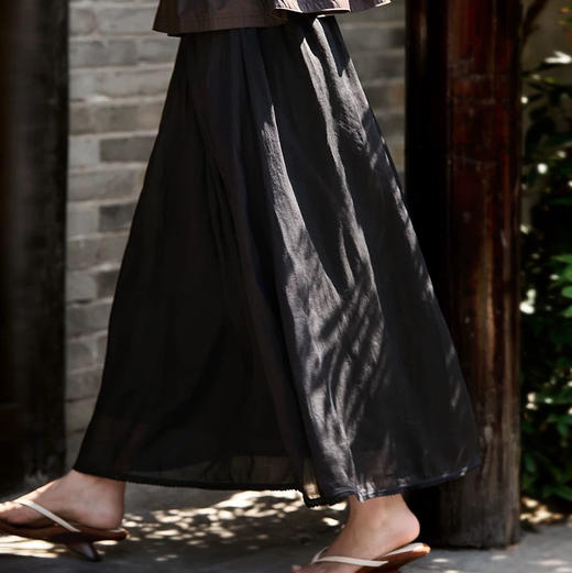 【步步生莲·法式半身裙】会呼吸的面料苎麻+棉 裙尾刺绣花边 浪漫精致 商品图2