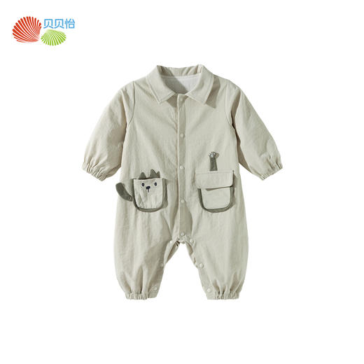 贝贝怡春秋男童前开连体衣 商品图6