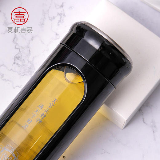 【祈愿吉品】双层玻璃杯便携透明保温杯防摔六字真言隔热加厚 商品图3