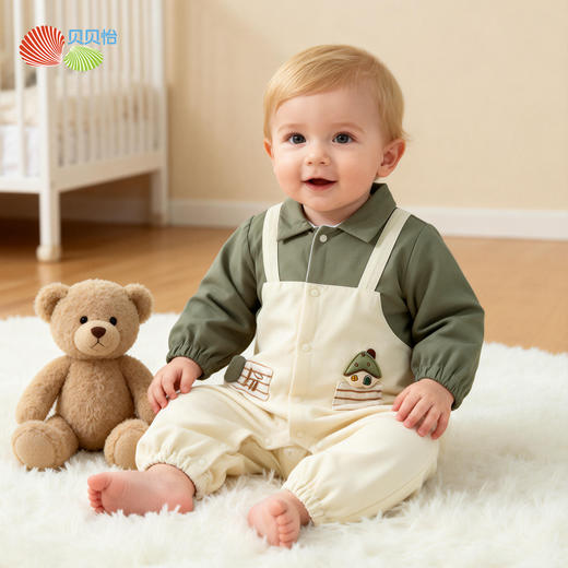 贝贝怡春秋男童前开连体衣 商品图3