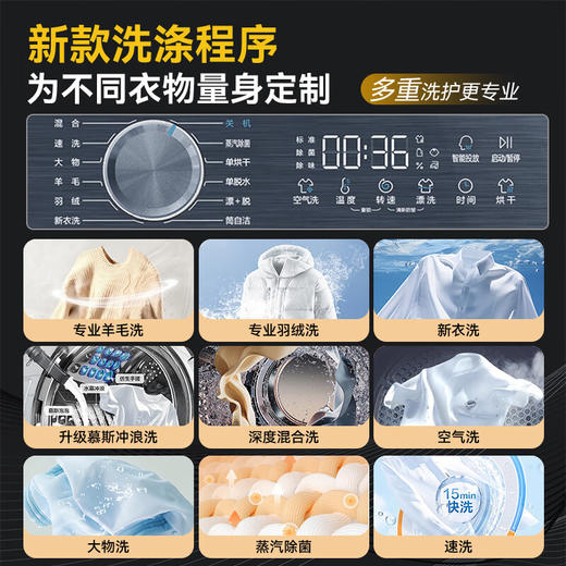 海尔初色全自动滚筒洗烘一体 洗衣机带烘干一体 10KG超薄 家电国家补贴京东自营 XQG100-HD25C 商品图2