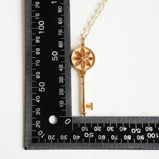 【95新】Tiffany & Co.蒂芙尼大号玫瑰金镶单钻雏菊钥匙长项链 链长约92cm女士070426NJS08 商品图1