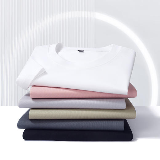 半身缘男装 夏季莱赛尔丝光棉抗菌吸汗速干短袖圆领T恤8831 商品图6