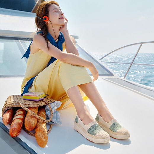 Pansy盼喜网面透气渔夫鞋女一脚蹬舒适百搭平底鞋 商品图2