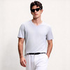 官网599！爱家男士120支莫代尔棉随心裁V领T恤男 高弹无痕短袖 打底衫家居服睡衣 商品缩略图0