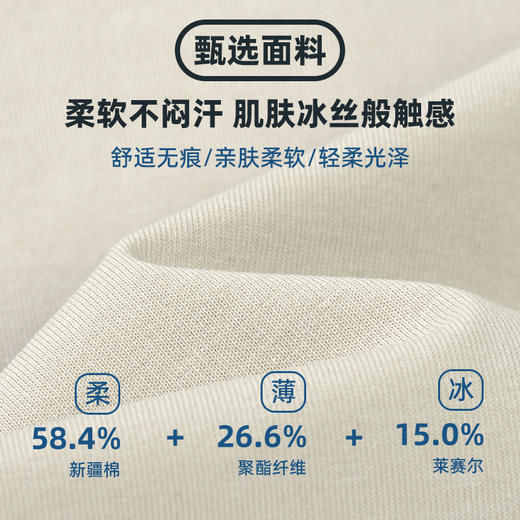 半身缘男装 夏季莱赛尔丝光棉抗菌吸汗速干短袖圆领T恤8831 商品图3