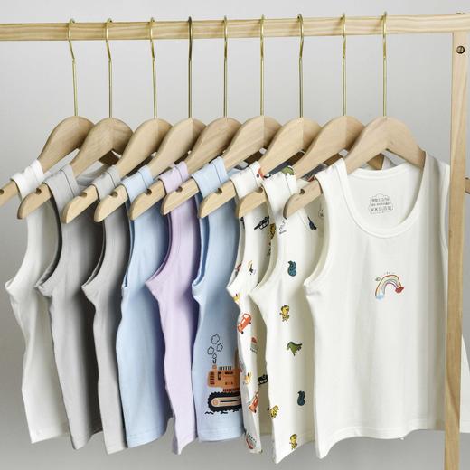 【尾货清仓！任选3件加入购物车，满117元减78元，到手39元3件！】可优鼠精梳棉莱卡儿童背心A类标准 莱卡棉氨纶混纺舒适亲肤弹力佳 四针六线无骨缝制 商品图5