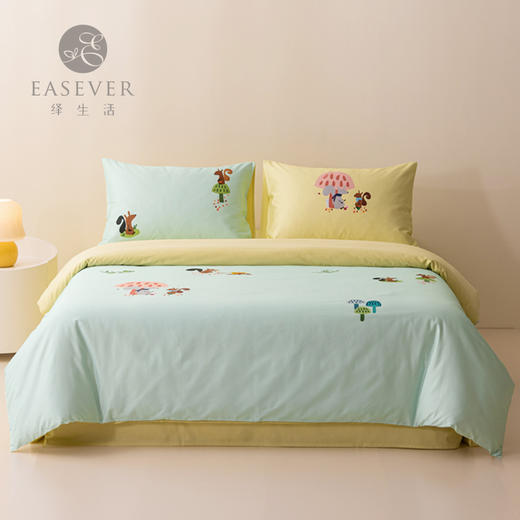 绎生活卡通床品三件套 | 柔软亲肤、细腻丝滑、AB面配色设计、清新柔和 商品图0
