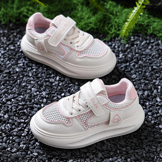 【小黄鸭】男女童鞋子新款夏季儿童单网透气小白鞋软底学生运动鞋24-37 商品图3