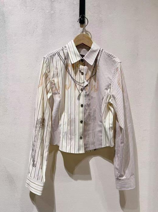 女款条纹长袖衬衫ba 商品图0