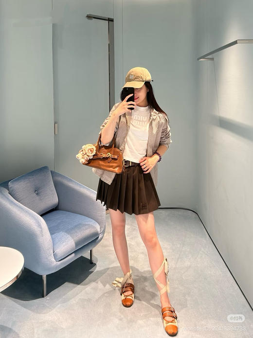 413-3 特惠 独家圆正 miu科技棉小格子立领夹克 轻盈优雅春夏外套 我穿40 商品图2