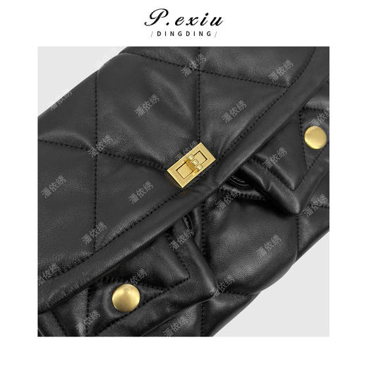 04-5潘依绣丁丁宠粉头层绵羊皮小香风链条菱格包单肩斜挎包BL5935 商品图2