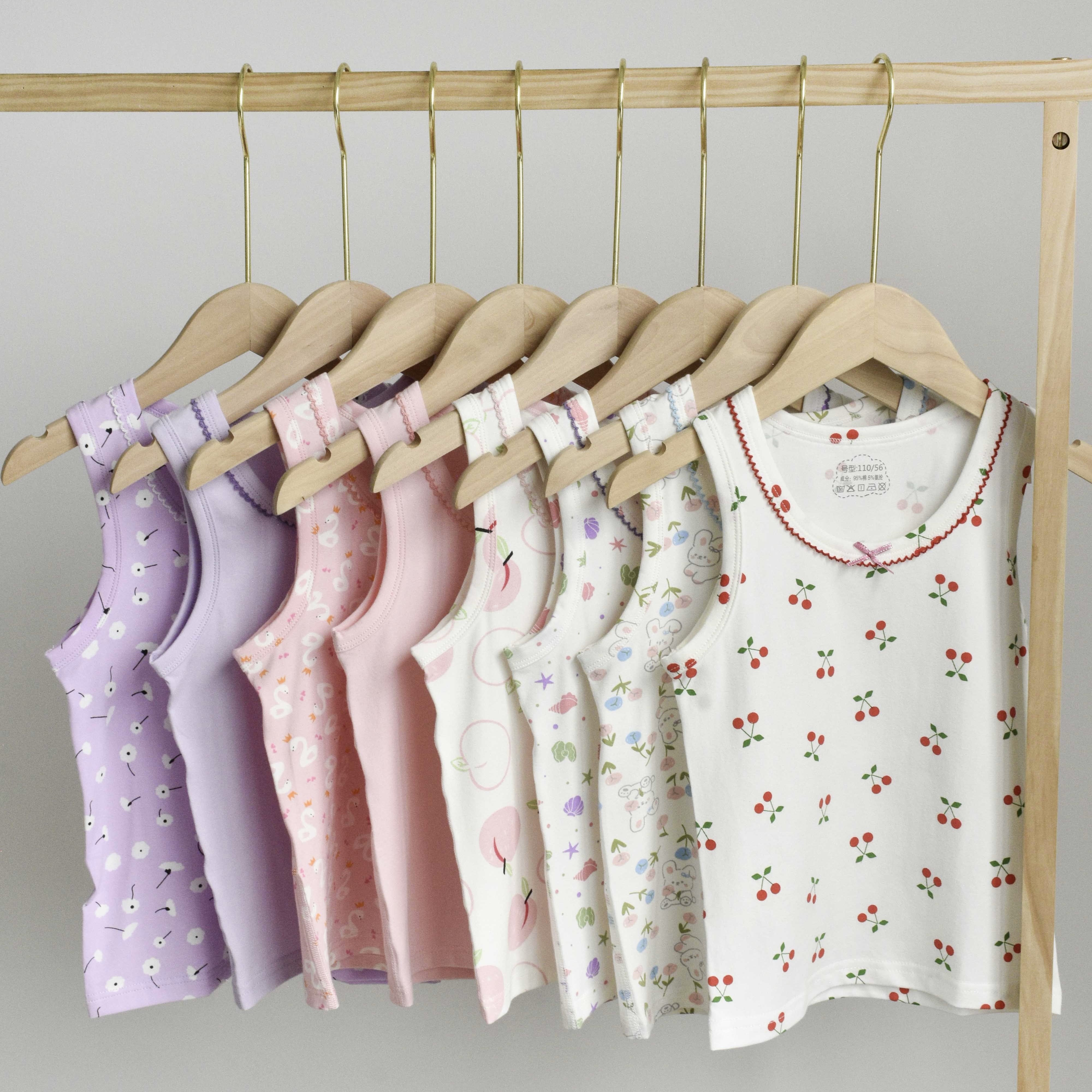 【尾货清仓！39元任选3件】可优鼠 精梳棉莱卡儿童背心A类标准 莱卡棉氨纶混纺舒适亲肤弹力佳 四针六线无骨缝制
