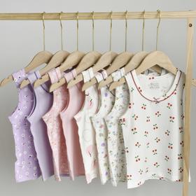 【尾货清仓！39元任选3件】可优鼠 精梳棉莱卡儿童背心A类标准 莱卡棉氨纶混纺舒适亲肤弹力佳 四针六线无骨缝制