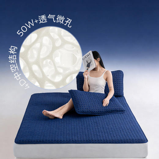 夏季冰感凉席！ROMASTER罗马世家 美学硅胶凉席床笠款3件套 厚实软糯 凉而不冰 6色可选 商品图1