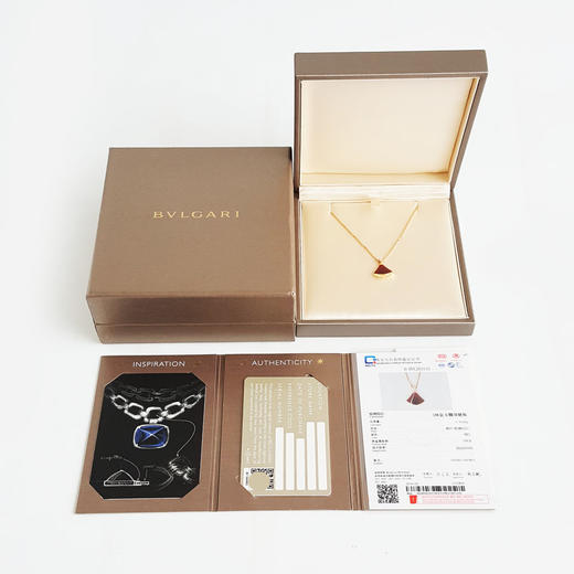 【95新】BVLGARI宝格丽DIVAS DREAM系列350583玫瑰金小号单钻红玉髓扇子项链 链长约41-43cm女士040426AK34 商品图1