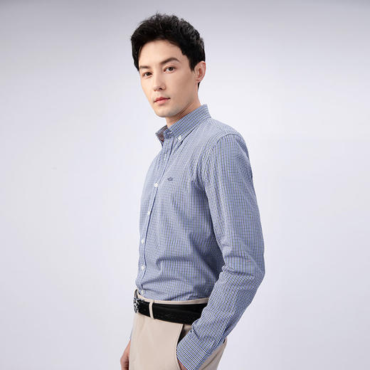 德鲨春新款纯棉长袖衬衣男青年时尚舒适上衣男装休闲衬衫 商品图1