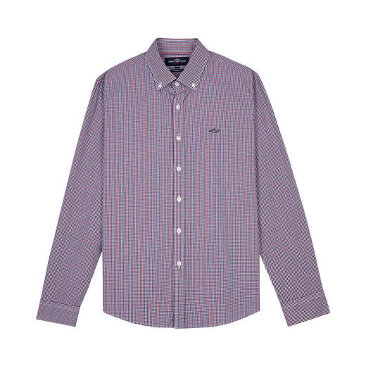 德鲨春新款纯棉长袖衬衣男青年时尚舒适上衣男装休闲衬衫 商品图4