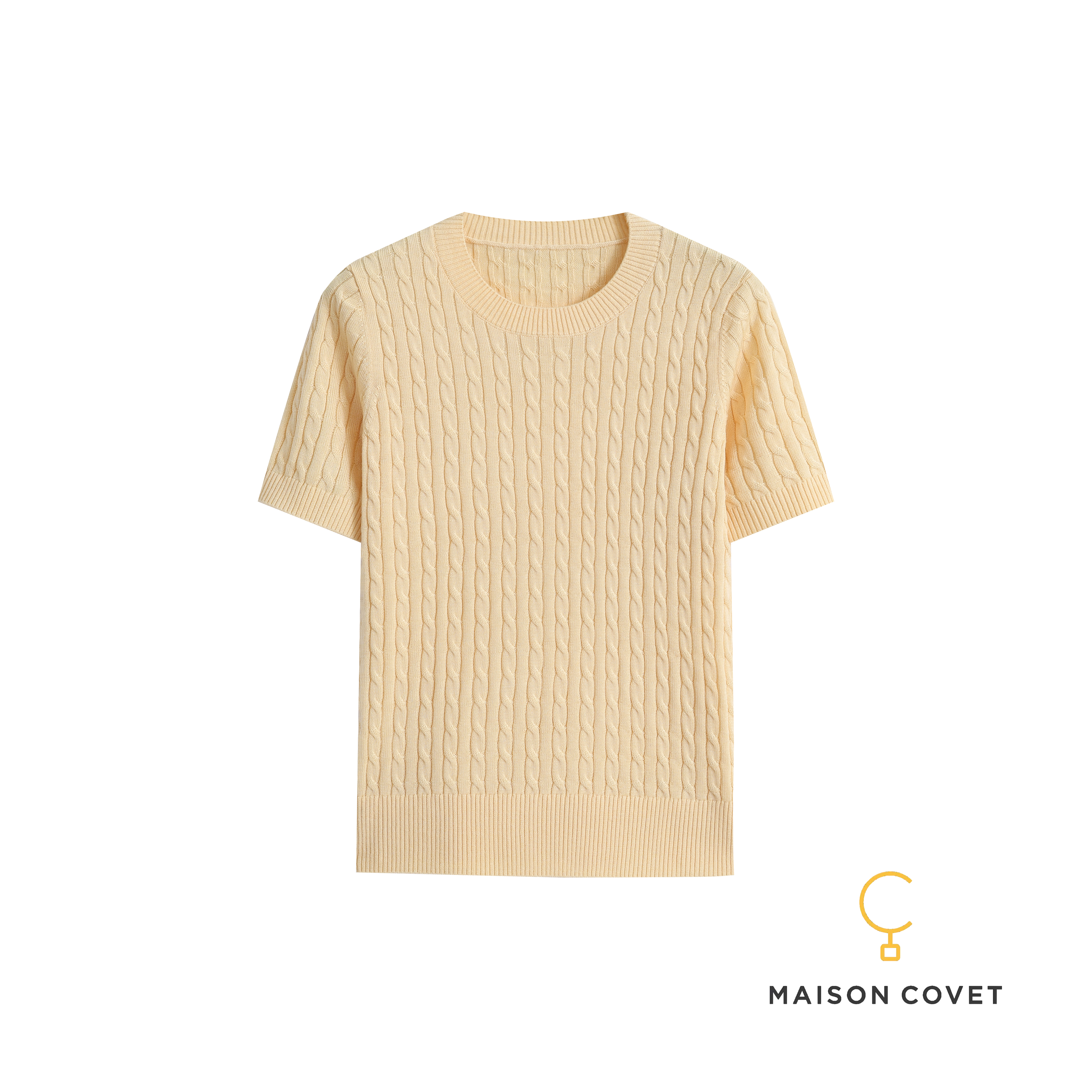 MAISON COVET 牛奶丝绞花针织上衣