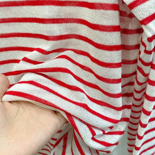 直发 莱赛尔亚麻混纺~ 复古条纹 防晒长袖针织衫 商品图9