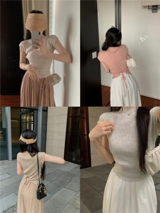 肌理感松弛套装 | 2026超火氛围感：无袖针织上衣+阔腿裤，懒人也能穿出高级感 商品图3