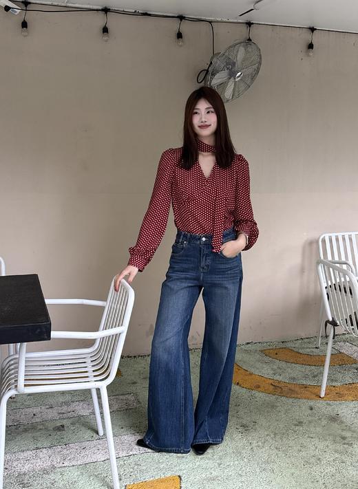 【门店同款】ENJOY春季复古波点飘带上衣 170497187 商品图8