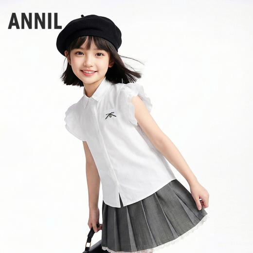 女童翻领上衣夏季新款安奈儿童装EG621806 商品图0